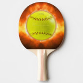 SlipperyJoeの黄色のソフトボール火炎が燃え上がる 卓球ラケット (正面)