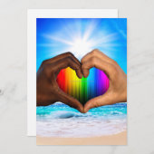 SlipperyJoeの2つの心のある手の異人種間の男性h シーズンカード (正面/裏面)