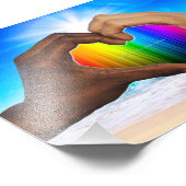 SlipperyJoeの2つの心のある手の異人種間の男性h フォトプリント (角)