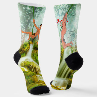 SlipperyJoeの2つの毛むくじゃらの男性のハート漫画 ソックス