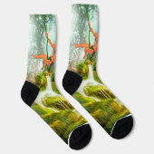 SlipperyJoeの2つの毛むくじゃらの男性のハート漫画 ソックス (右)