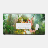 SlipperyJoeの2つの毛むくじゃらの男性のハート漫画 デスクマット (キーボード&マウス)