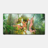 SlipperyJoeの2つの毛むくじゃらの男性のハート漫画 デスクマット (正面)