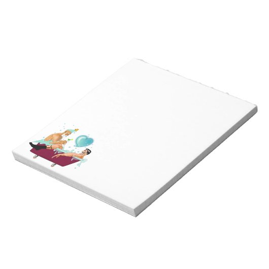 SlipperyJoeの2人のゲイ男性の漫画バスタブの泡 ノートパッド (回転)