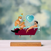 SlipperyJoeの2人のゲイ男性は漫画の浴槽soaを愛している アクリルサイン (ニュートラル)