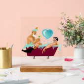 SlipperyJoeの2人のゲイ男性は漫画の浴槽soaを愛している アクリルサイン (ウェディング)