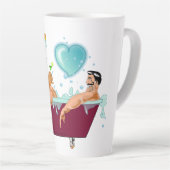 SlipperyJoeの2人のゲイ男性は漫画の浴槽soaを愛している カフェラテマグ (右アングル)