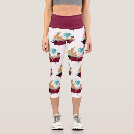 SlipperyJoeの2人のゲイ男性は漫画の浴槽soaを愛している カプリレギンス (正面)