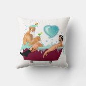 SlipperyJoeの2人のゲイ男性は漫画の浴槽soaを愛している クッション (裏面)