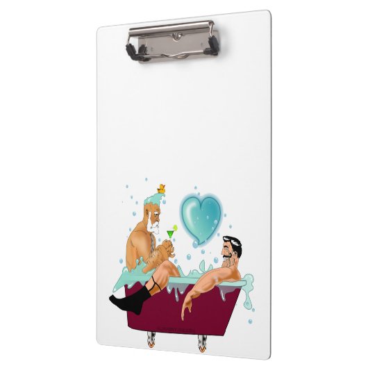 SlipperyJoeの2人のゲイ男性は漫画の浴槽soaを愛している クリップボード (左)