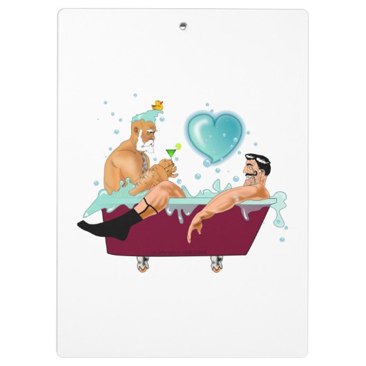 SlipperyJoeの2人のゲイ男性は漫画の浴槽soaを愛している クリップボード (裏面)