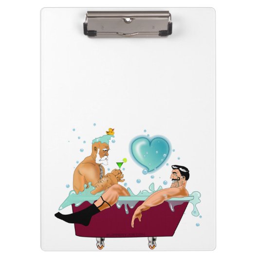 SlipperyJoeの2人のゲイ男性は漫画の浴槽soaを愛している クリップボード (正面)