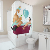 SlipperyJoeの2人のゲイ男性は漫画の浴槽soaを愛している シャワーカーテン (インサイチュ)