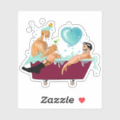 SlipperyJoeの2人のゲイ男性は漫画の浴槽soaを愛している シール (シート)