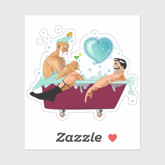 SlipperyJoeの2人のゲイ男性は漫画の浴槽soaを愛している シール (シート)