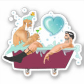 SlipperyJoeの2人のゲイ男性は漫画の浴槽soaを愛している シール (正面)