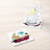 SlipperyJoeの2人のゲイ男性は漫画の浴槽soaを愛している スクエアペーパーコースター (インサイチュ)