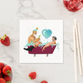 SlipperyJoeの2人のゲイ男性は漫画の浴槽soaを愛している スタンダードカクテルナプキン (インサイチュ)