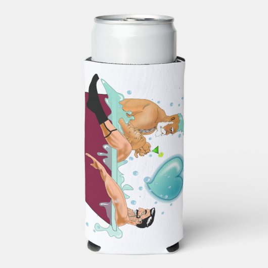 SlipperyJoeの2人のゲイ男性は漫画の浴槽soaを愛している スリム缶クーラー (Seltzer正面)