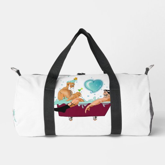 SlipperyJoeの2人のゲイ男性は漫画の浴槽soaを愛している ダッフルバッグ (正面)