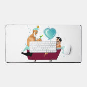 SlipperyJoeの2人のゲイ男性は漫画の浴槽soaを愛している デスクマット (キーボード&マウス)
