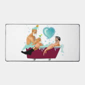 SlipperyJoeの2人のゲイ男性は漫画の浴槽soaを愛している デスクマット (正面)