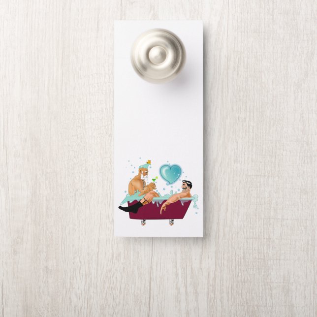 SlipperyJoeの2人のゲイ男性は漫画の浴槽soaを愛している ドアノブサイン (ノブ)