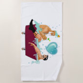 SlipperyJoeの2人のゲイ男性は漫画の浴槽soaを愛している ビーチタオル (正面)