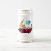 SlipperyJoeの2人のゲイ男性は漫画の浴槽soaを愛している ビールジョッキ (中央)