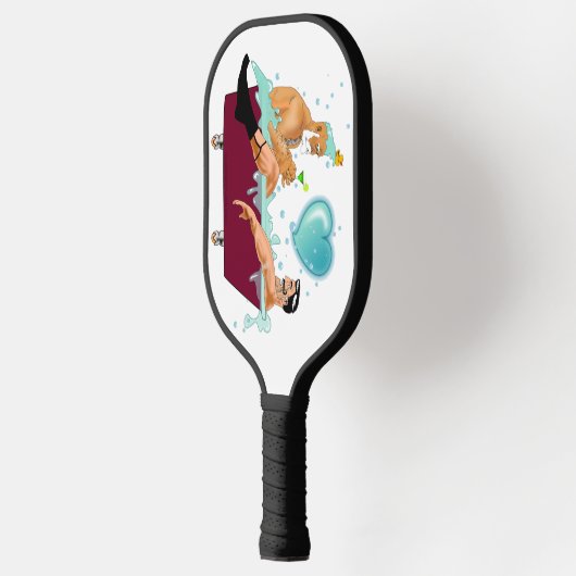 SlipperyJoeの2人のゲイ男性は漫画の浴槽soaを愛している ピックルボールラケット (左)