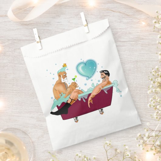 SlipperyJoeの2人のゲイ男性は漫画の浴槽soaを愛している フェイバーバッグ (クリップ留めされた状態)