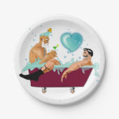 SlipperyJoeの2人のゲイ男性は漫画の浴槽soaを愛している ペーパープレート (正面)