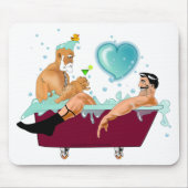 SlipperyJoeの2人のゲイ男性は漫画の浴槽soaを愛している マウスパッド (正面)