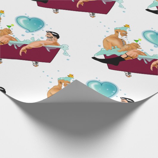 SlipperyJoeの2人のゲイ男性は漫画の浴槽soaを愛している ラッピングペーパー (角)