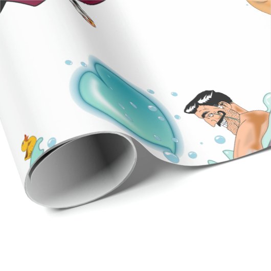 SlipperyJoeの2人のゲイ男性は漫画の浴槽soaを愛している ラッピングペーパー (ロールコーナー)