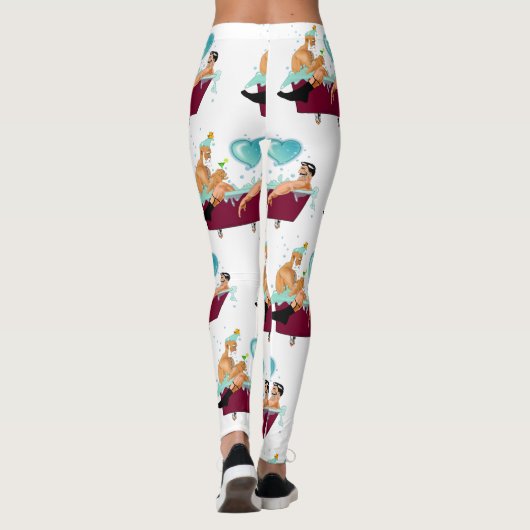 SlipperyJoeの2人のゲイ男性は漫画の浴槽soaを愛している レギンス (裏面)