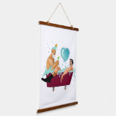 SlipperyJoeの2人のゲイ男性は漫画の浴槽soaを愛している 吊り下げ型タペストリー (傾斜あり)