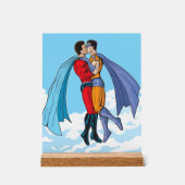 SlipperyJoeの2人のスーパーヒーローキスをするカー飛んでいるト アクリルサイン (正面)