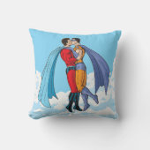 SlipperyJoeの2人のスーパーヒーローキスをするカー飛んでいるト クッション (正面)