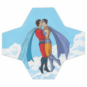 SlipperyJoeの2人のスーパーヒーローキスをするカー飛んでいるト サッカーボール (フラット)