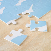 SlipperyJoeの2人のスーパーヒーローキスをするカー飛んでいるト ジグソーパズル (側面)