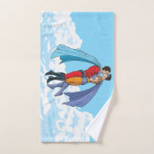SlipperyJoeの2人のスーパーヒーローキスをするカー飛んでいるト バスタオルセット (ハンドタオル)