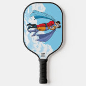 SlipperyJoeの2人のスーパーヒーローキスをするカー飛んでいるト ピックルボールラケット (正面)