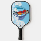 SlipperyJoeの2人のスーパーヒーローキスをするカー飛んでいるト ピックルボールラケット (裏面)