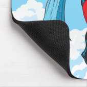 SlipperyJoeの2人のスーパーヒーローキスをするカー飛んでいるト マウスパッド (コーナー)