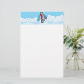 SlipperyJoeの2人のスーパーヒーローキスをするカー飛んでいるト 便箋 (スタンド正面)