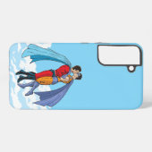 SlipperyJoeの2人のスーパーヒーローキスをするカー飛んでいるト Samsung Galaxyケース (裏面横)