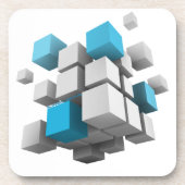 SlipperyJoeの3Dキューブ正方形3次元d コースター (正面)