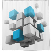 SlipperyJoeの3Dキューブ魅力的な配列thr シャワーカーテン (正面)