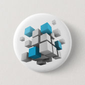 SlipperyJoeの3Dキューブ魅力的な配列thr 缶バッジ (正面)